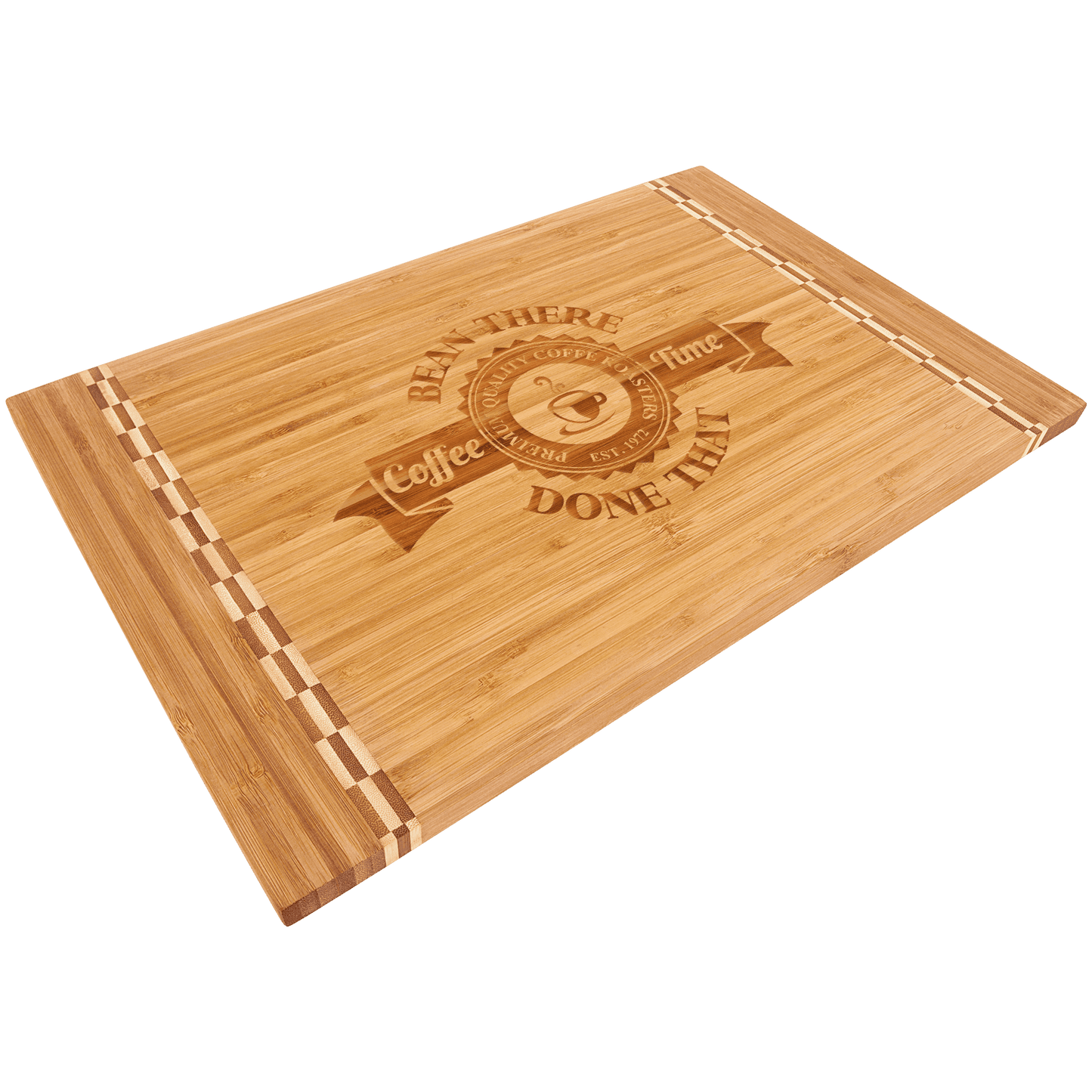 Bamboo Rectangular Charcuterie board with butcher block inlay