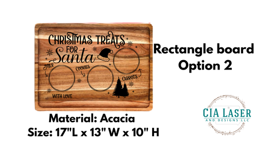 Custom Santa Claus Wood Tray - Laser Engraved Christmas Décor Gift