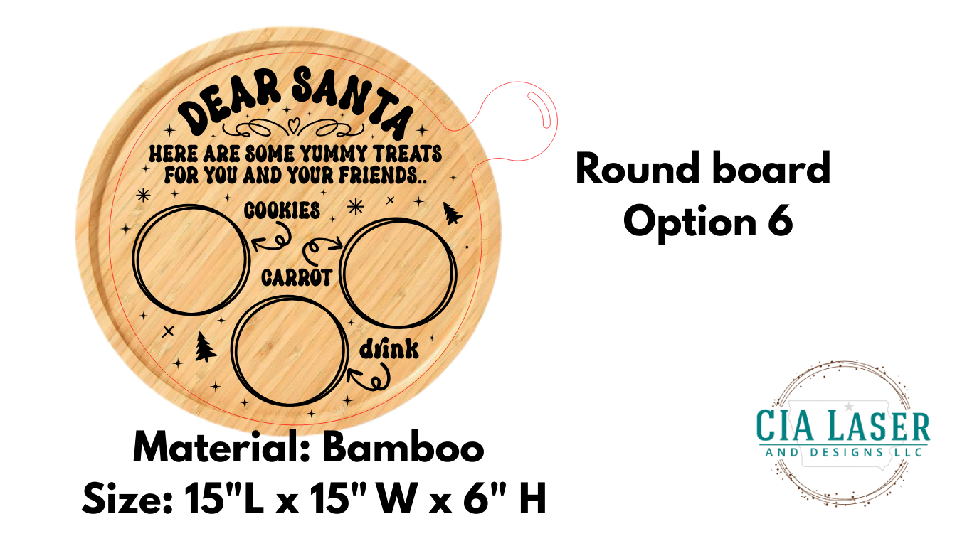 Custom Santa Claus Wood Tray - Laser Engraved Christmas Décor Gift