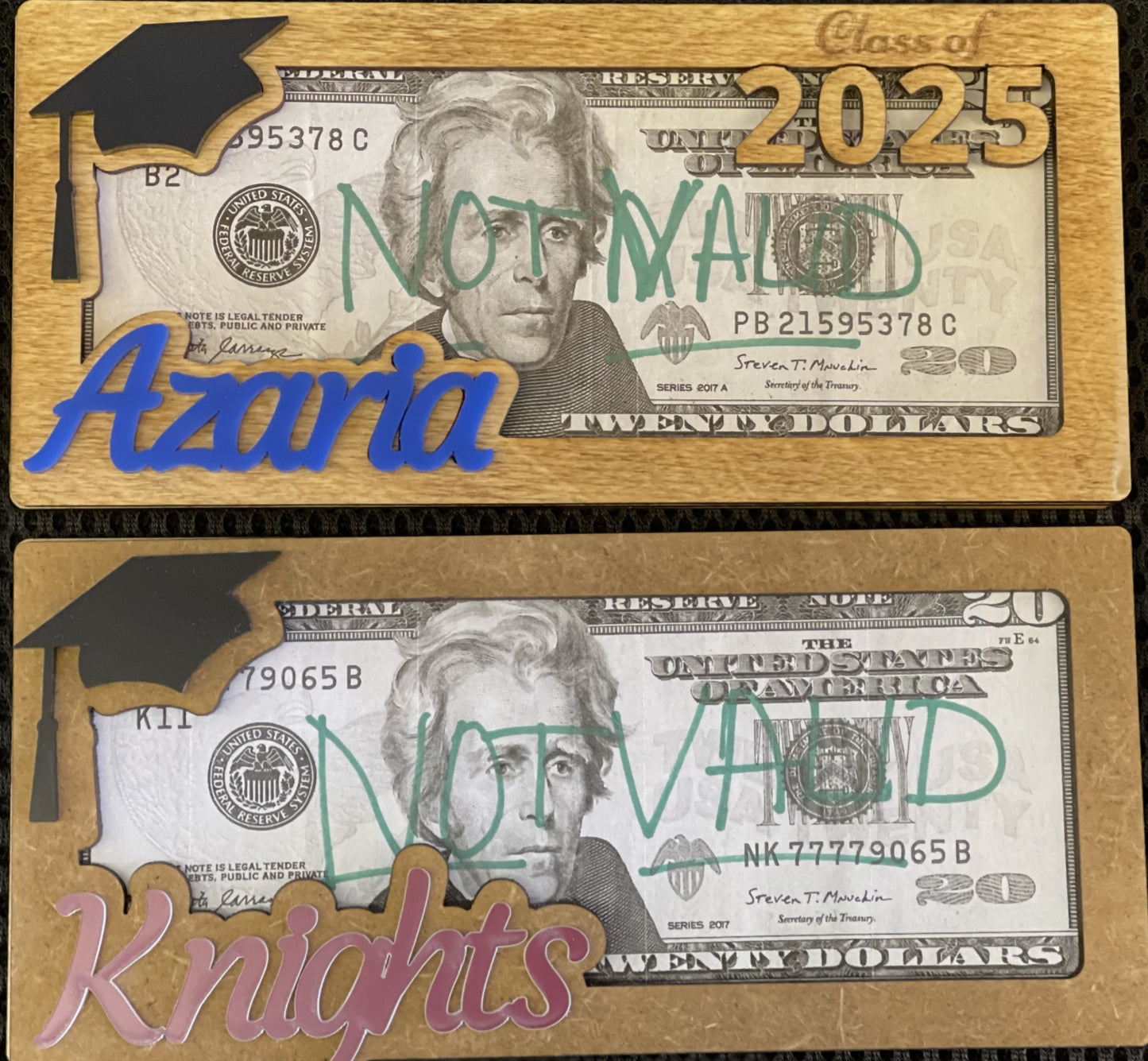 Graduate Money Holders Wood Money Holders Custom Laser Engraved Gift Holders