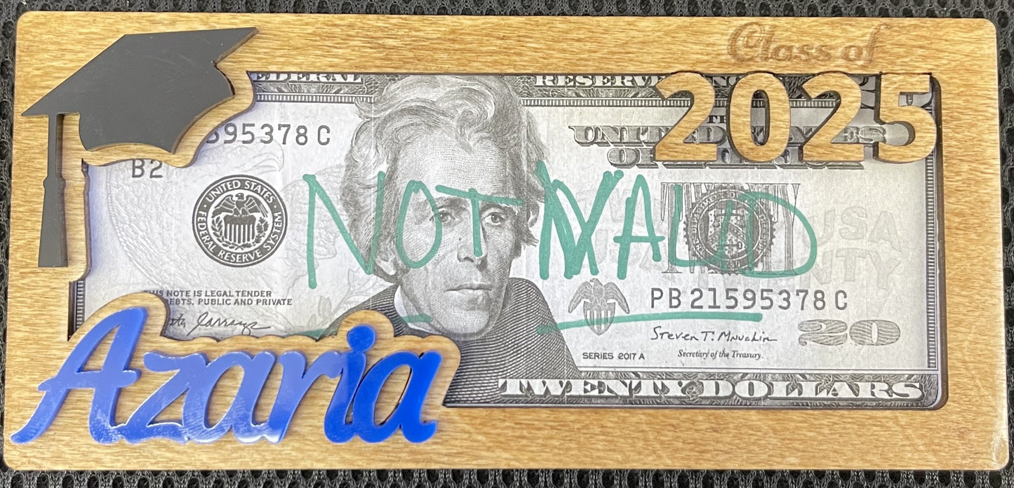 Graduate Money Holders Wood Money Holders Custom Laser Engraved Gift Holders