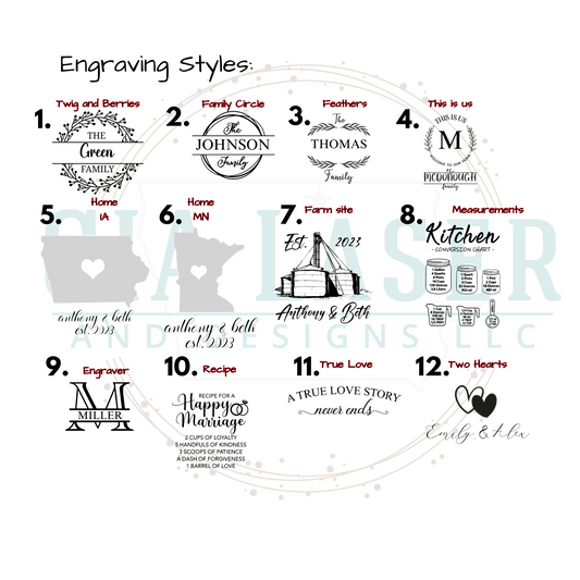 Personalized Easel Cutting Board Bamboo