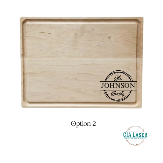 Premium Personalized Laser Engraved Maple Charcuterie board MADE IN THE USA