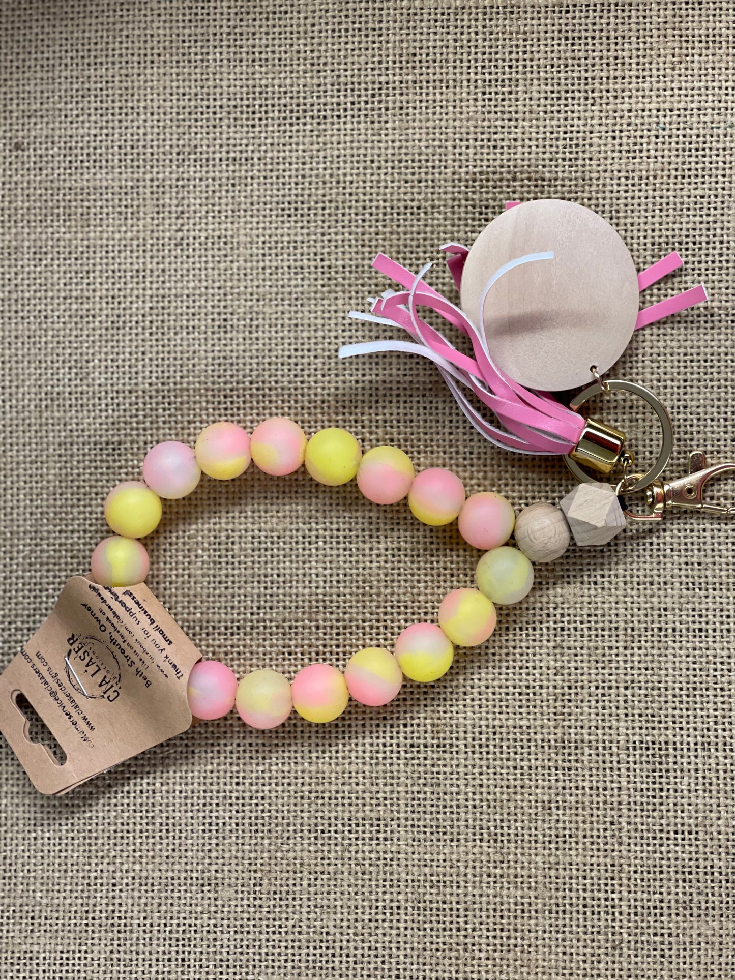 Silicone Beaded Wristlet keychain for women