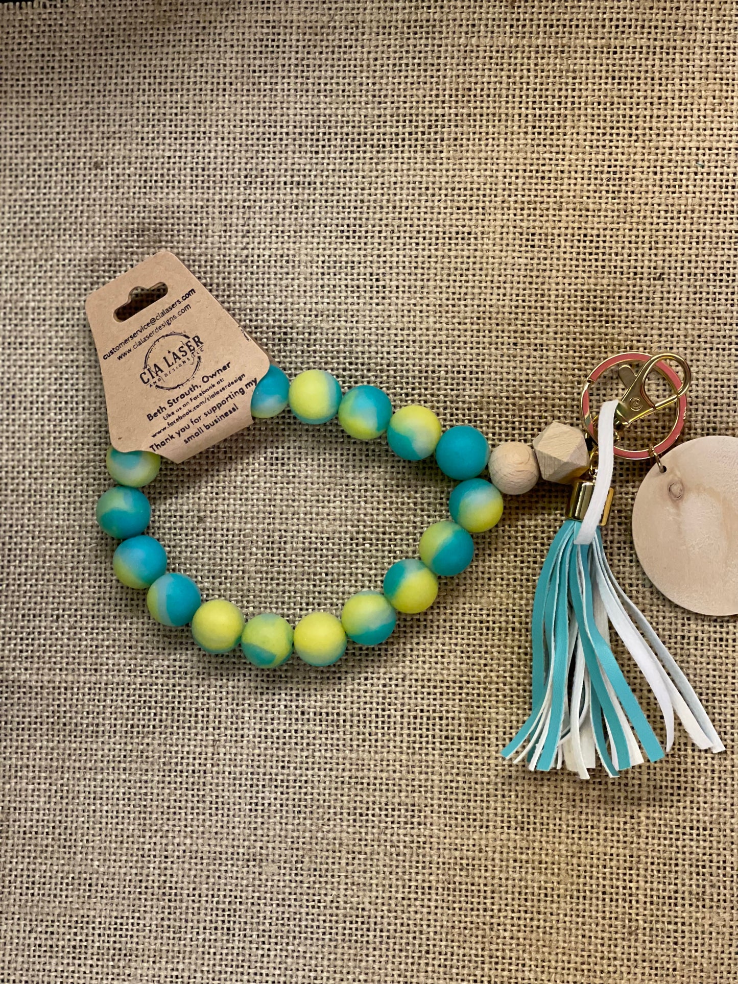 Silicone Beaded Wristlet keychain for women