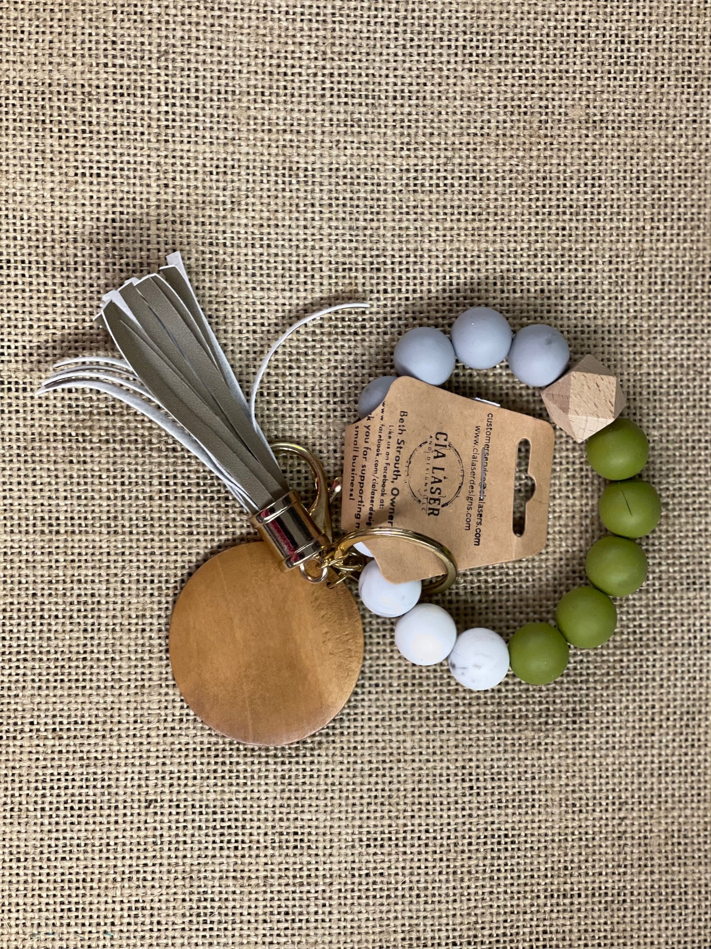 Silicone Beaded Wristlet keychain for women