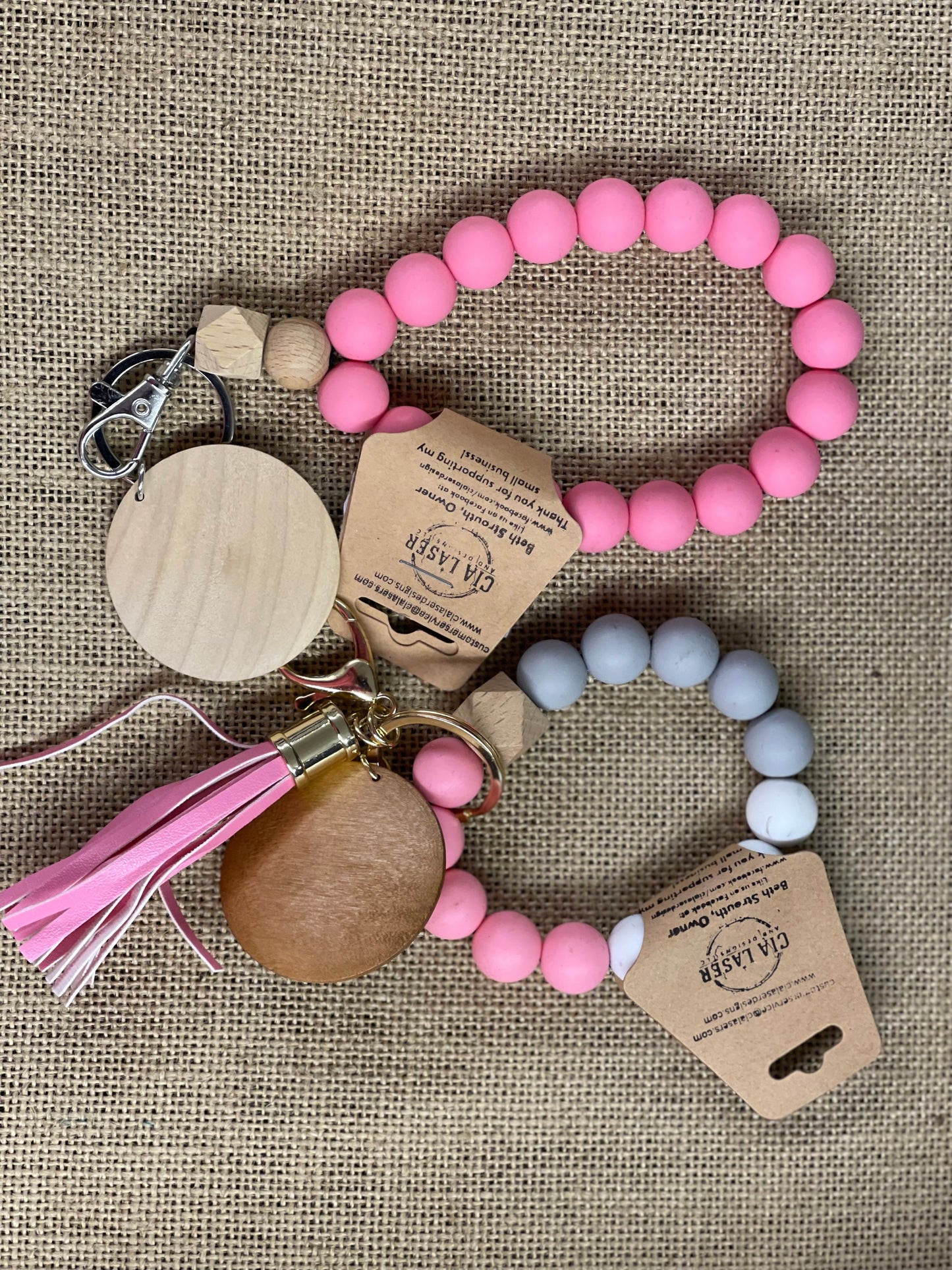 Silicone Beaded Wristlet keychain for women