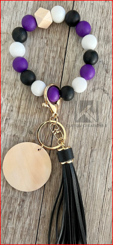 Silicone Beaded Wristlet keychain for women