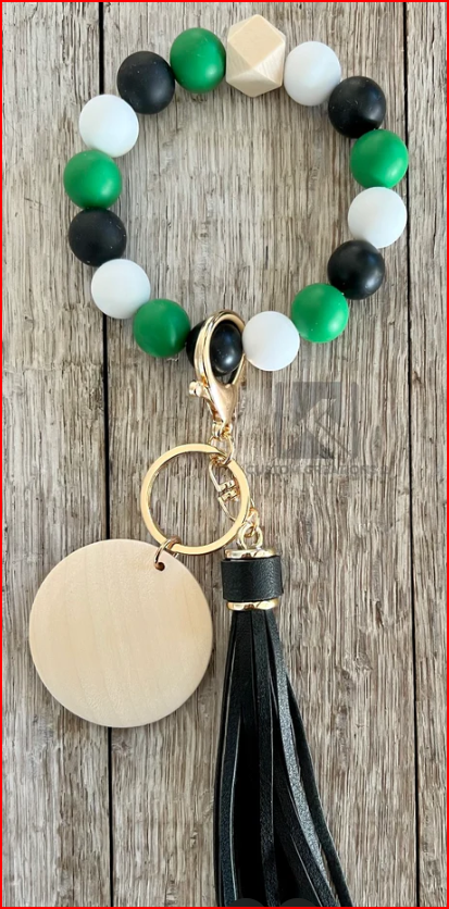 Silicone Beaded Wristlet keychain for women