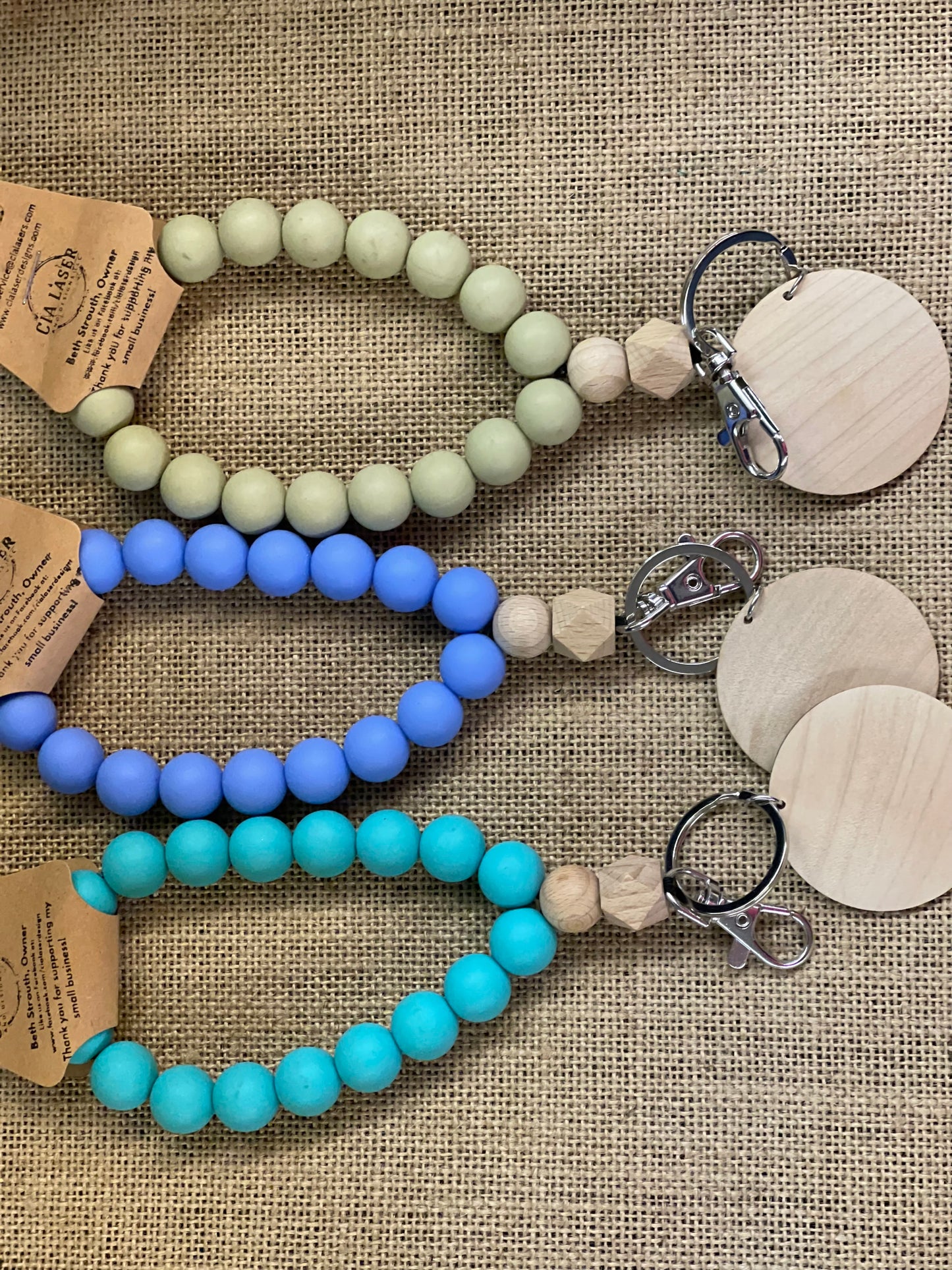Silicone Beaded Wristlet keychain for women