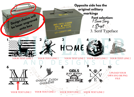 US Military Surplus Ammo Cans Personalized