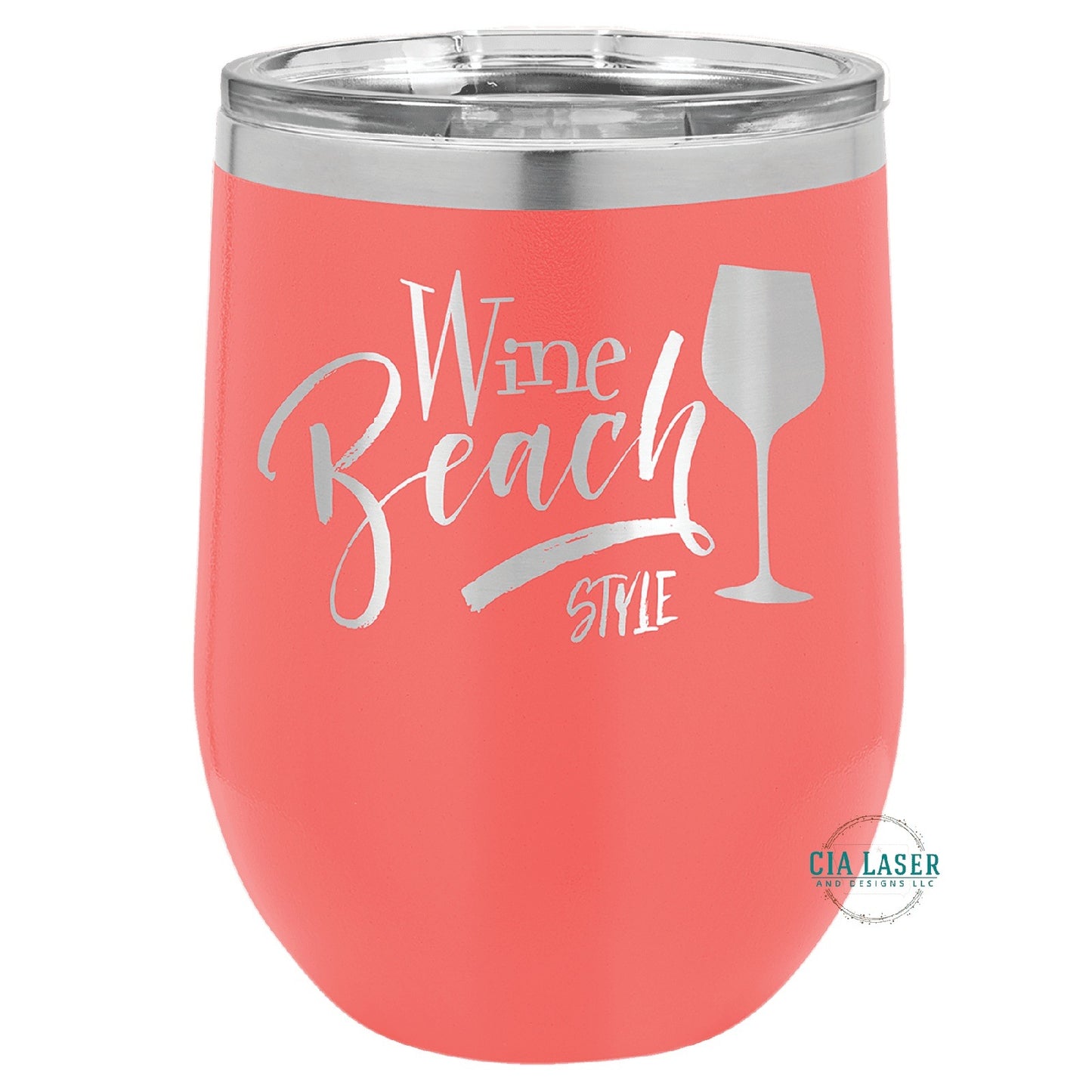 12oz Laser Engraved Personalized Wine Tumbler