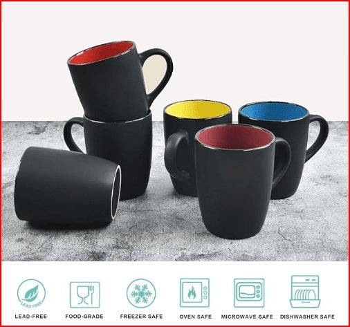 Custom Ceramic Bistro Coffee Mug, Personalized Laser-Engraved Text, 16 Ounces