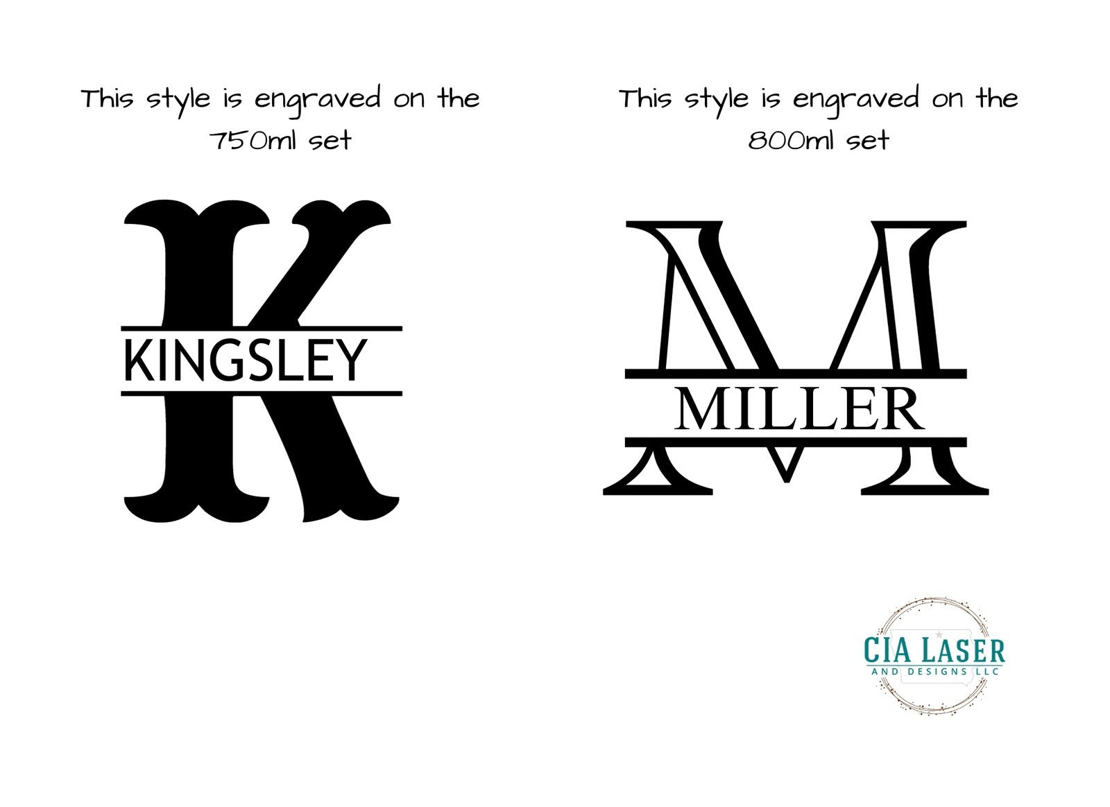 Monogram slate coasters square