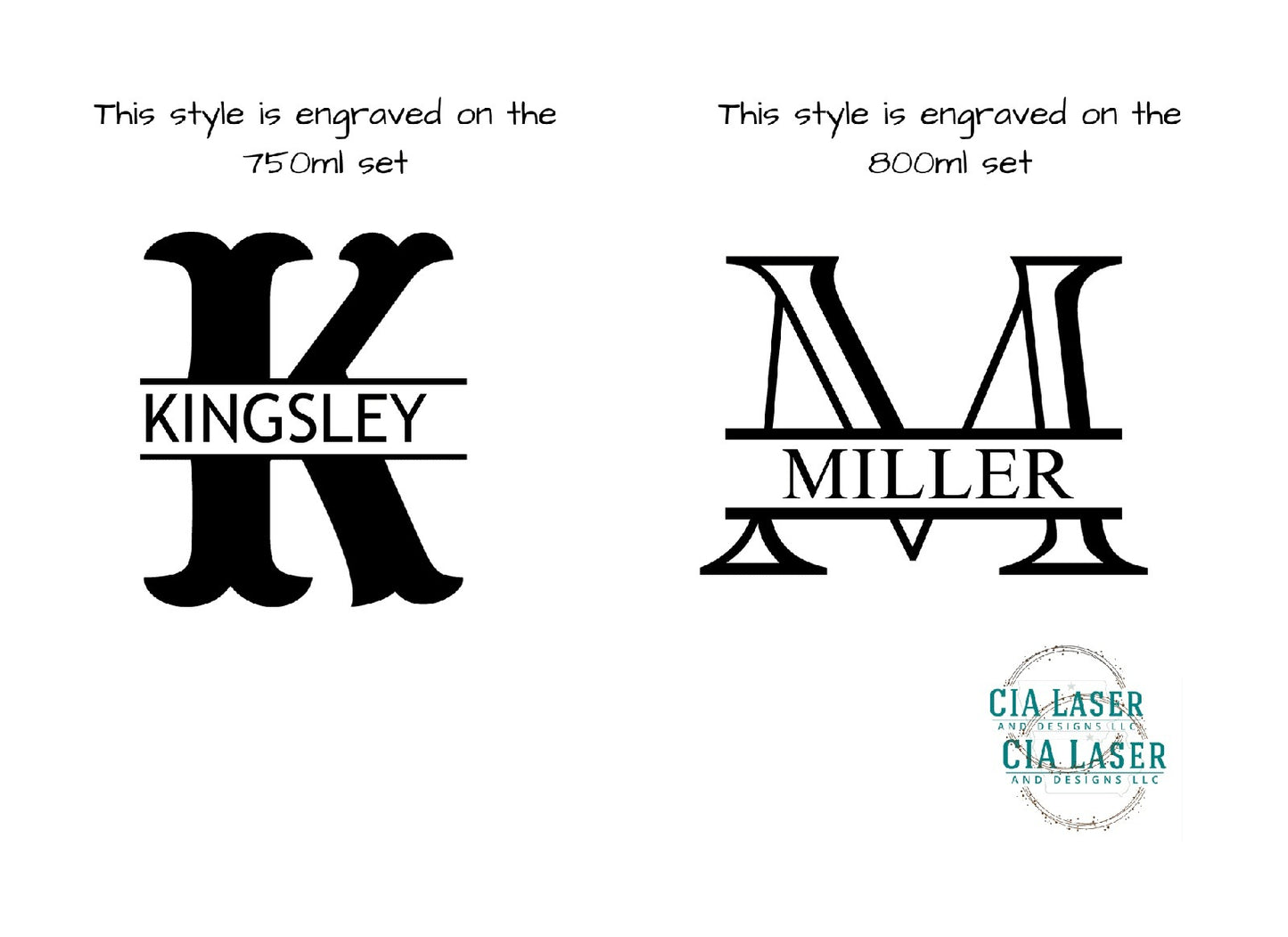 Monogram slate laser engraved coasters round