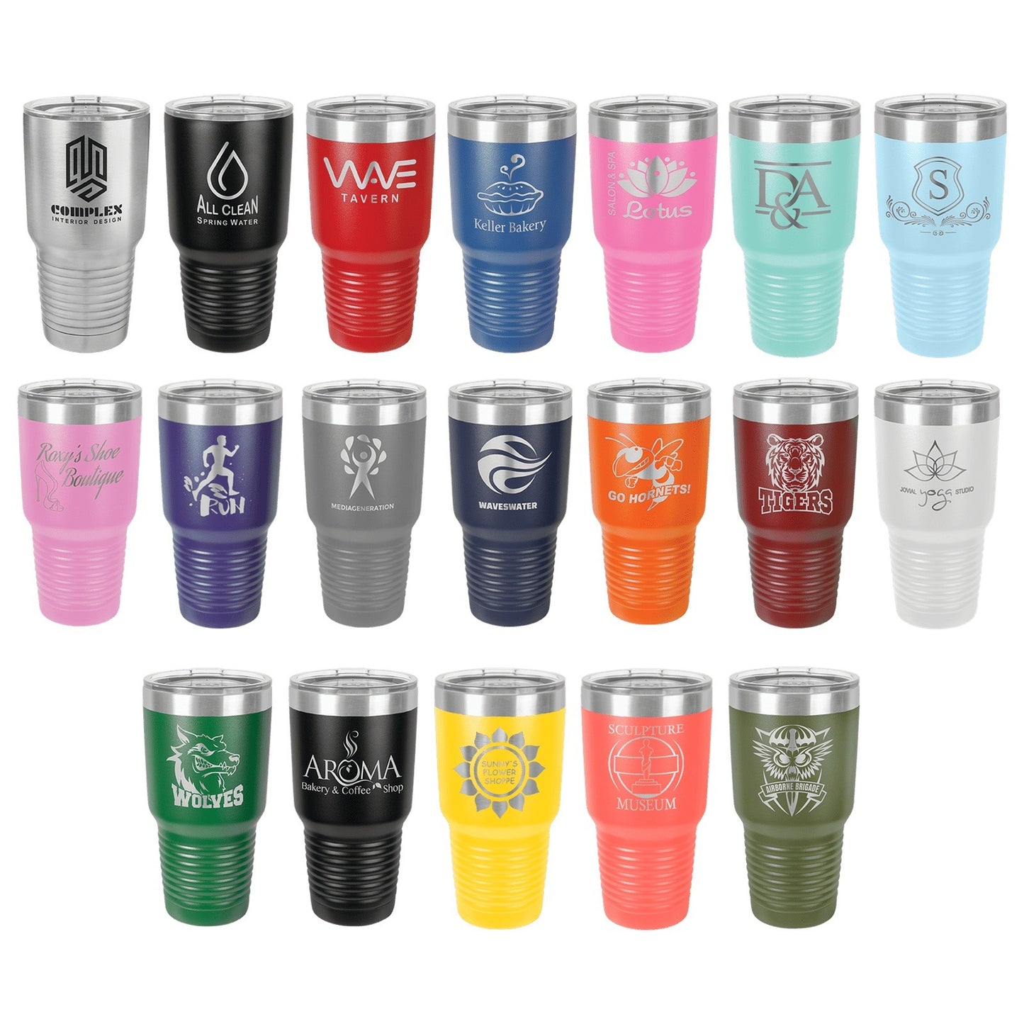 Personalized 30oz Tumbler, ADD YOUR LOGO, Laser Engraved Cup, Corporate Gift, Branded, Powder Coated, Bulk Tumblers