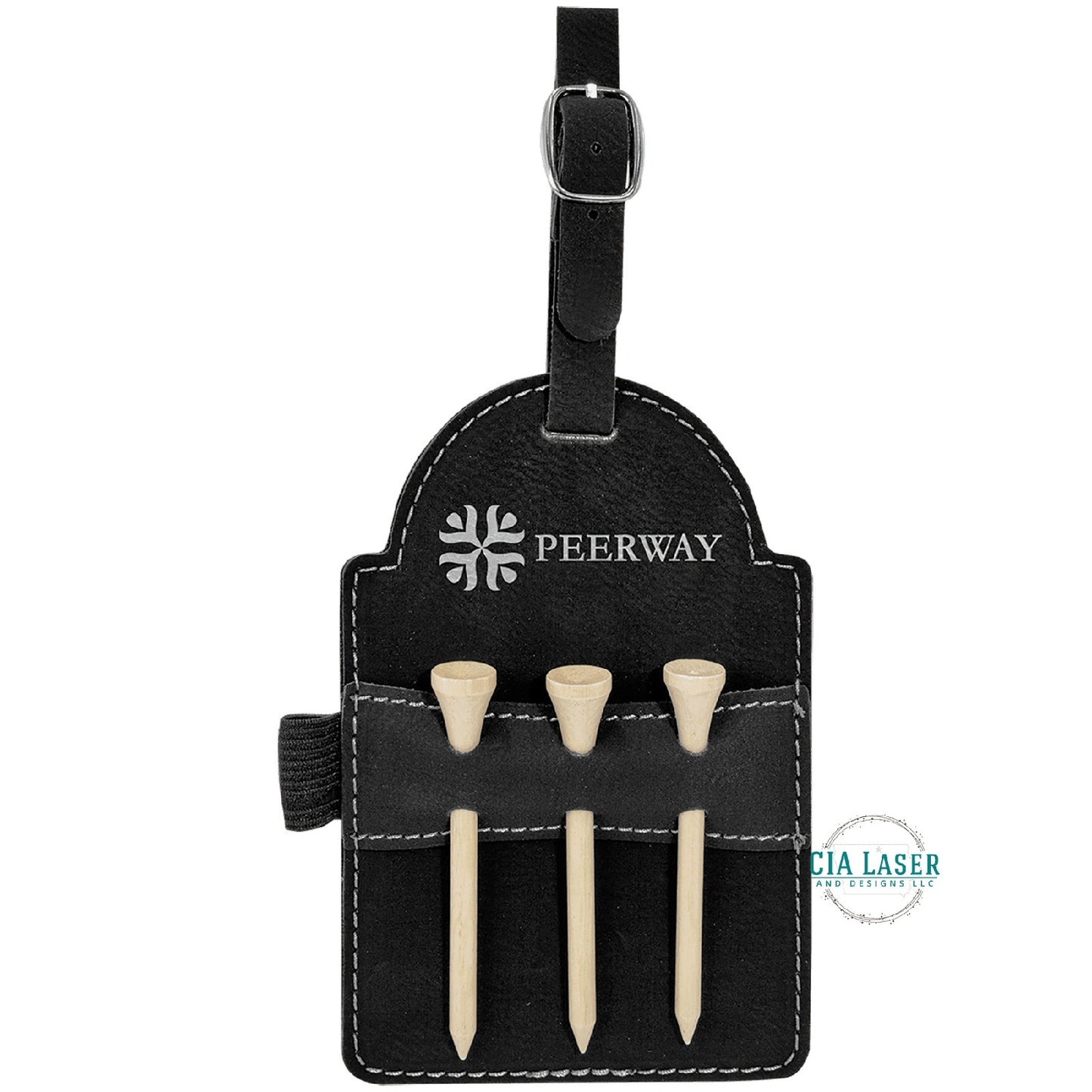 Personalized Golf Bag Tag with Tees, Engraved Leatherette Golf Bag Tag, Father's Day Gift, Gift for Dad, Home Closing, Gift for Her, Gift for Mom,