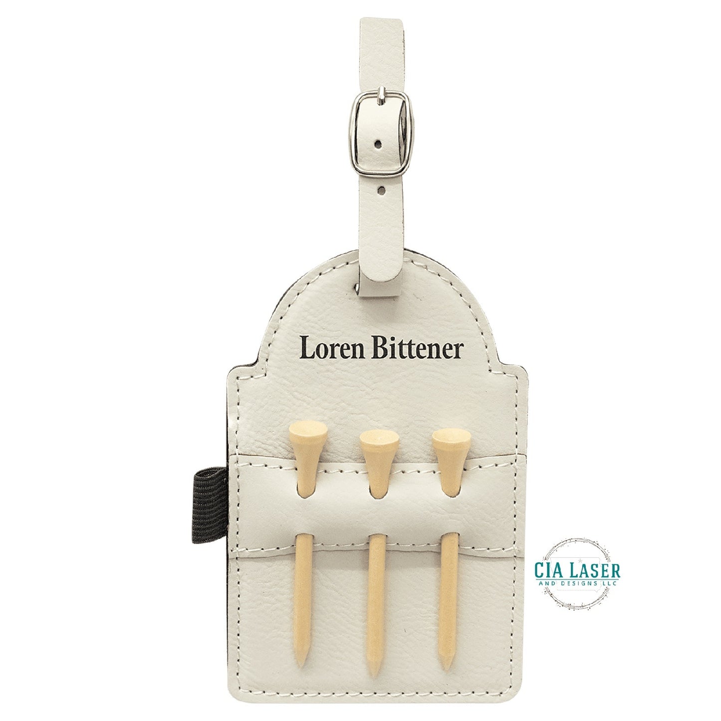 Personalized Golf Bag Tag with Tees, Engraved Leatherette Golf Bag Tag, Father's Day Gift, Gift for Dad, Home Closing, Gift for Her, Gift for Mom,