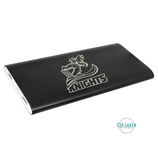 Power Bank and Anodized Aluminum Wireless Charger with Power Cord Personalized Engraved