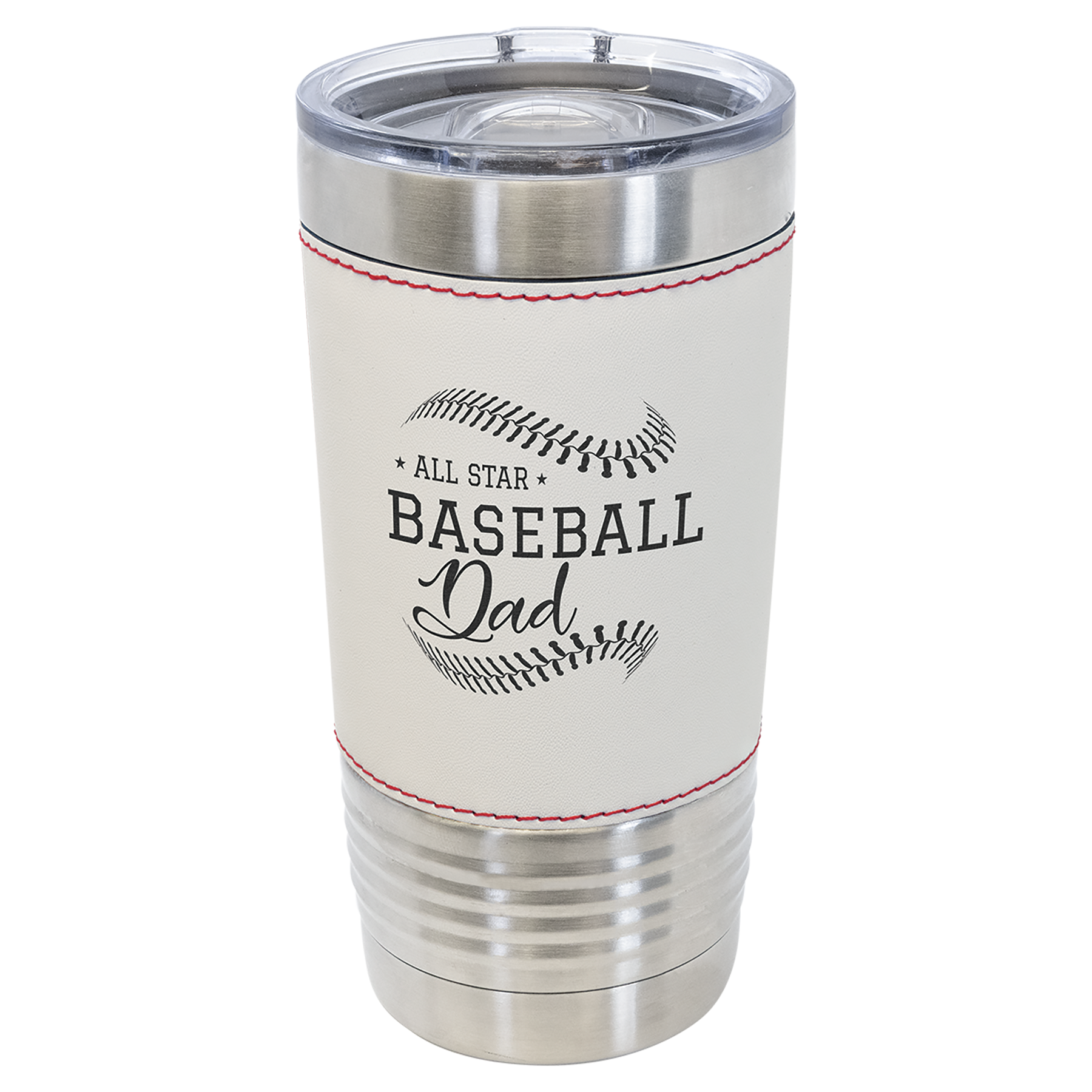 20oz Baseball Tumbler | Leatherette Baseball Tumbler | Sports Tumbler w Slider Lid | Baseball Gift| Baseball Cup | Custom Baseball