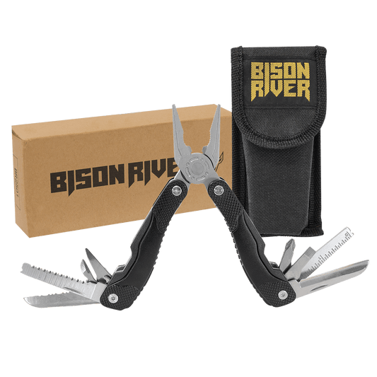 Bison River Black Anodized Aluminum 13 Function Multi Tool Engraved Personalized