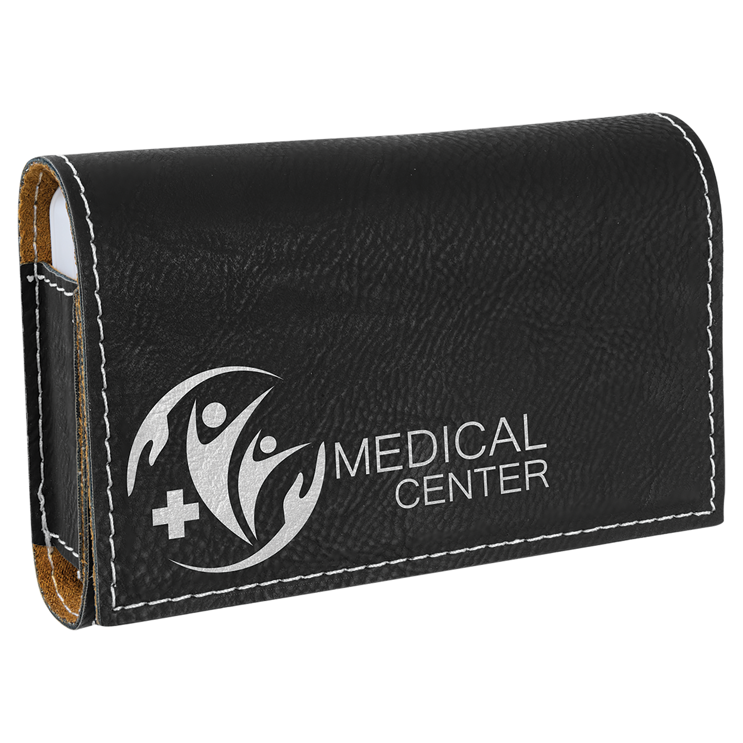 Compact Pill Box with Personalized Leatherette Case