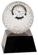 Crystal Golf ball clock trophy