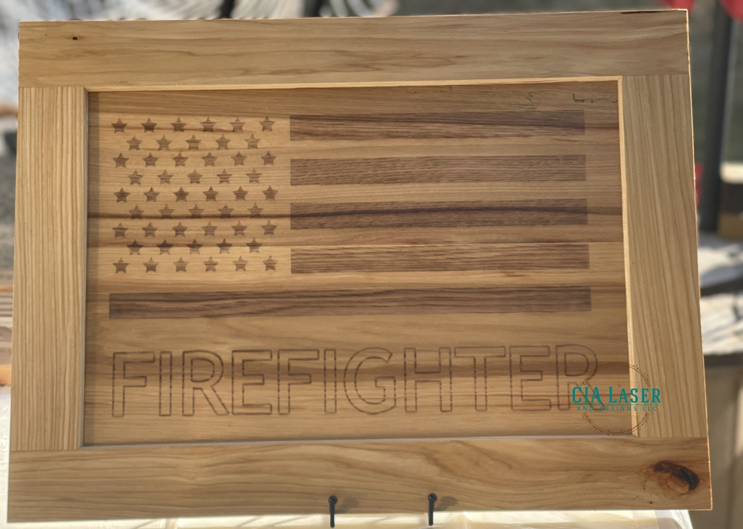 Custom Laser engraved Oak framed picture Large