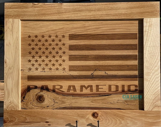 Custom Laser engraved Oak framed picture Large
