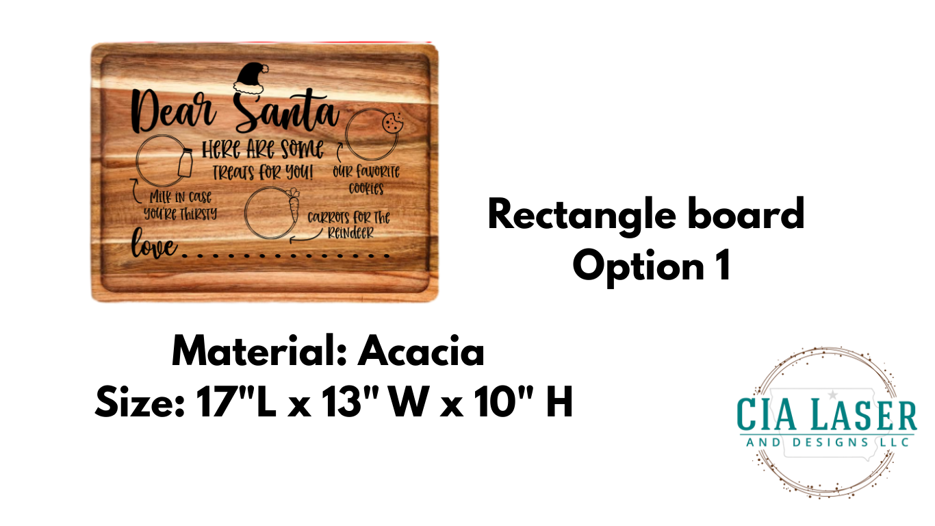Custom Santa Claus Wood Tray - Laser Engraved Christmas Décor Gift