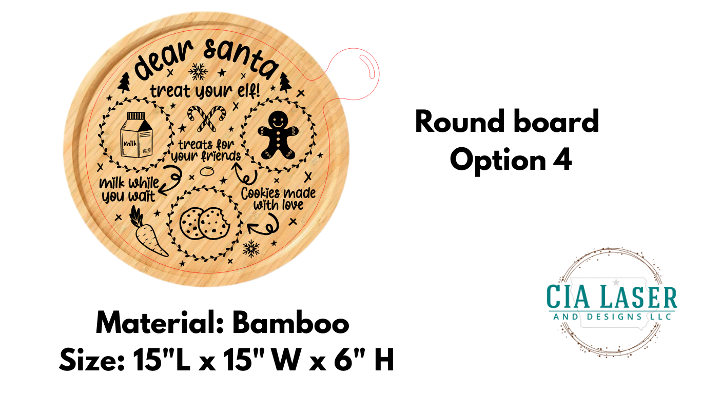 Custom Santa Claus Wood Tray - Laser Engraved Christmas Décor Gift