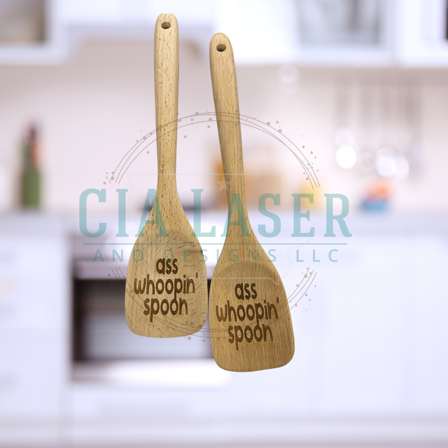 Funny Laser Engraved Wooden Spoons Heavy Duty A*S WHOOPIN Spoon