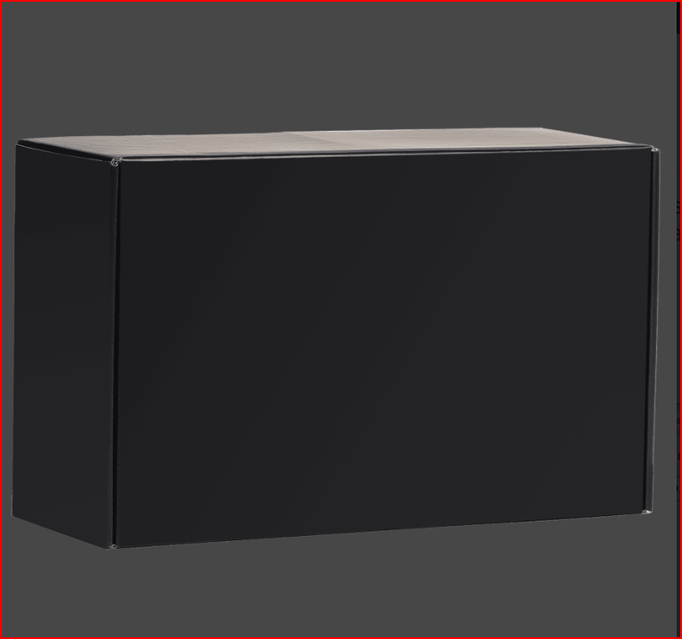 Black rectangular box on a dark gray background