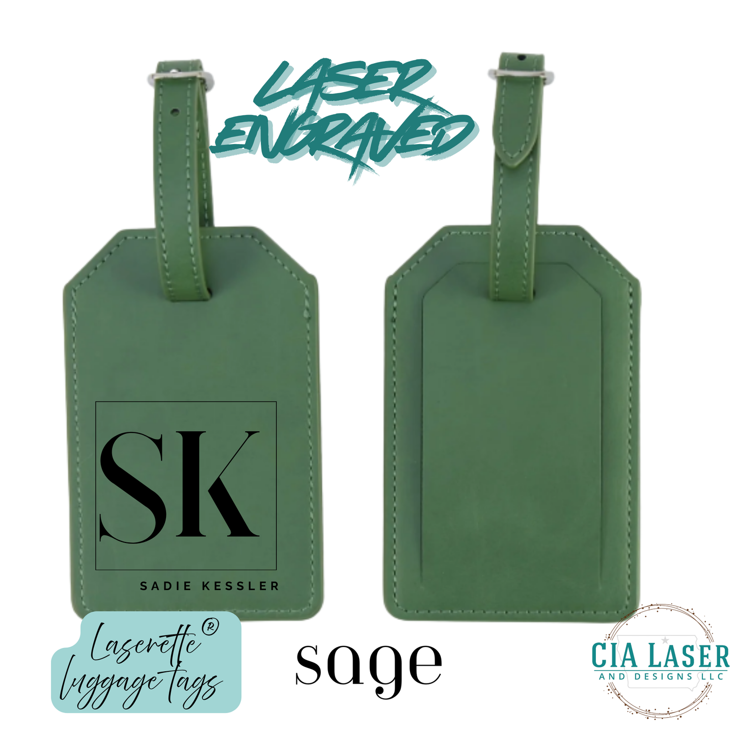 Laserette® Personalized Luggage Tag