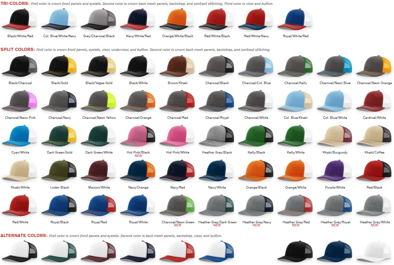 Leatherette Laser engraved Company logo Personalized Richardson hats