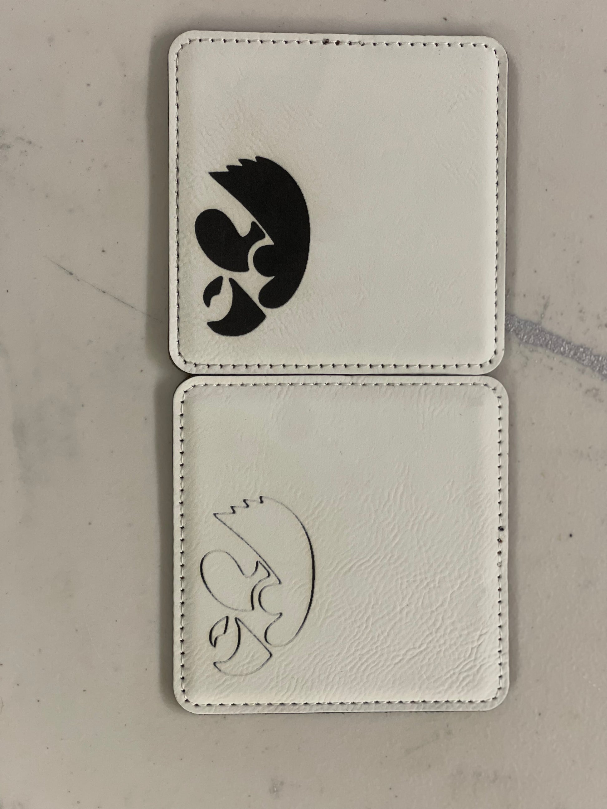 Leatherette coaster set laser engraved Sport Themed Six Count Coaster Set