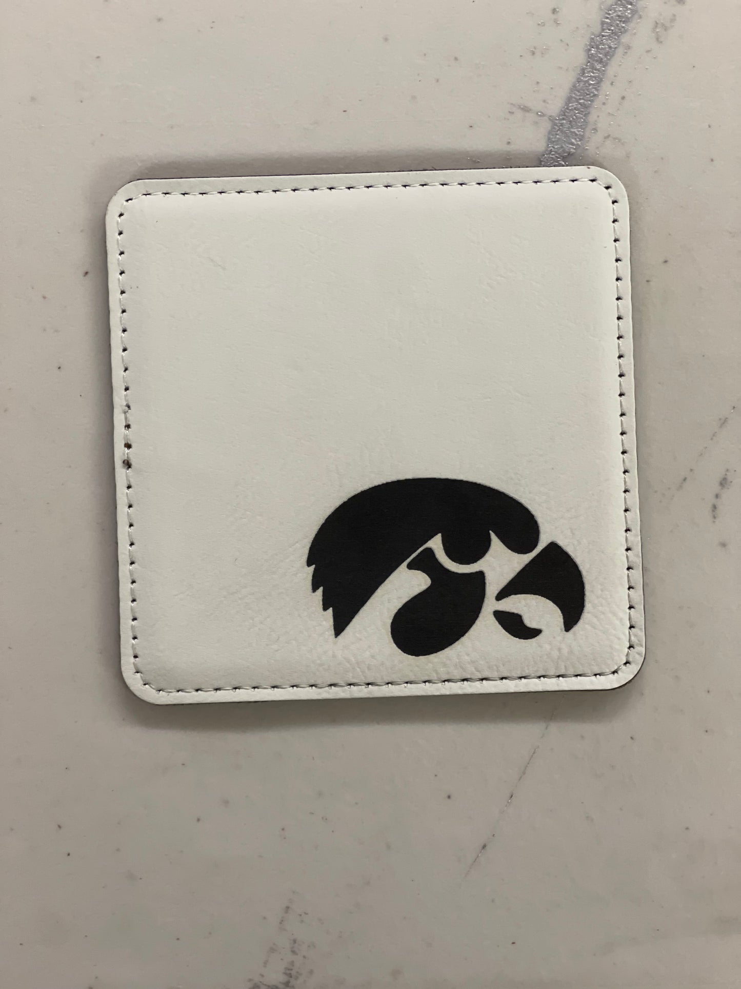 Leatherette coaster set laser engraved Sport Themed Six Count Coaster Set
