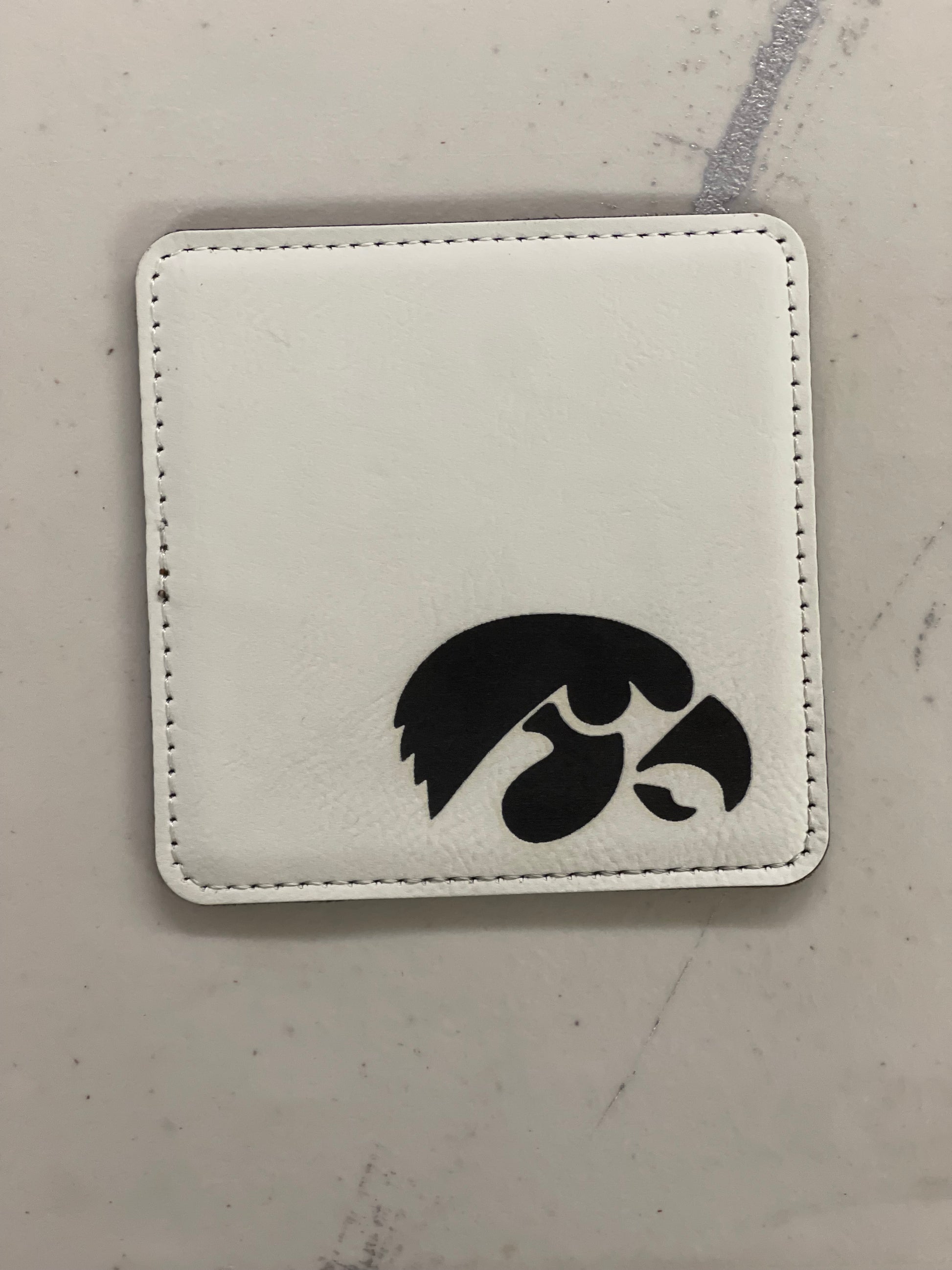 Leatherette coaster set laser engraved Sport Themed Six Count Coaster Set