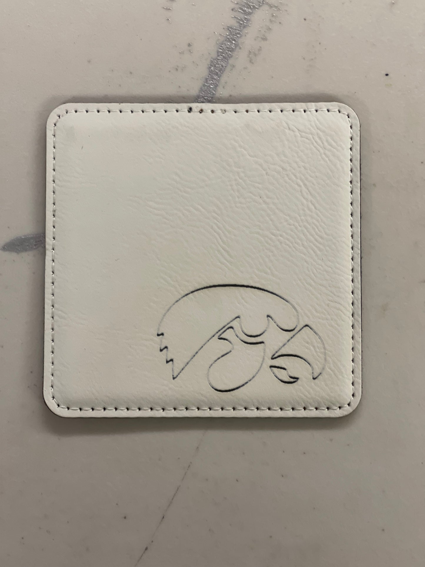 Leatherette coaster set laser engraved Sport Themed Six Count Coaster Set