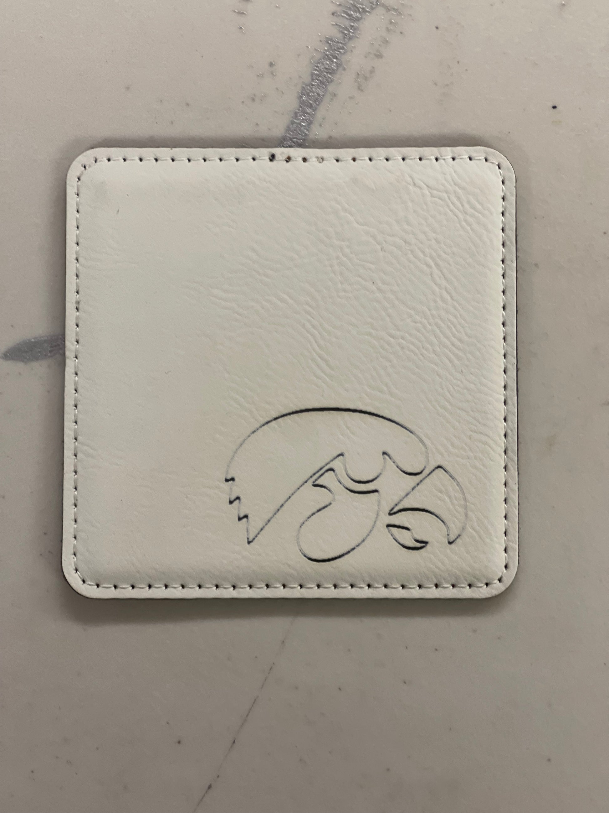 Leatherette coaster set laser engraved Sport Themed Six Count Coaster Set