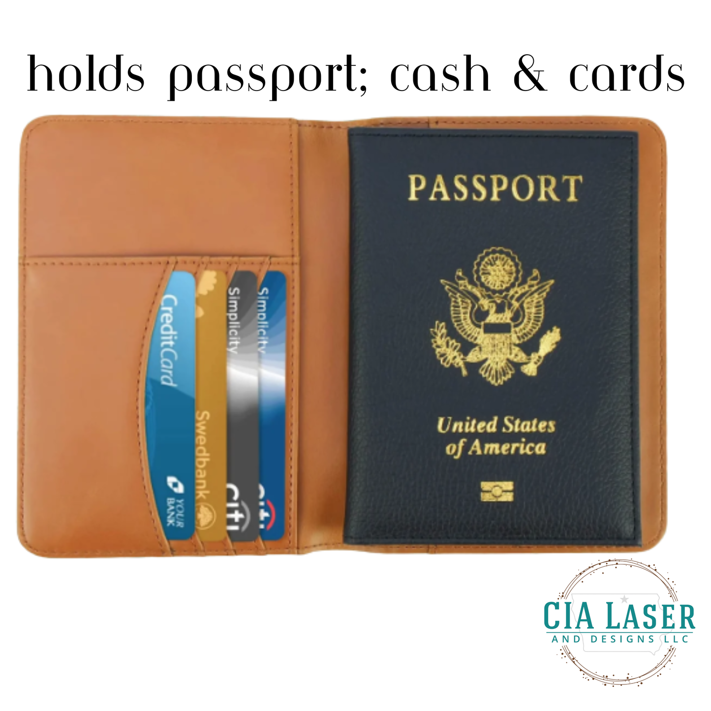 Luxury Travel Passport Holder with Card & Cash Slots