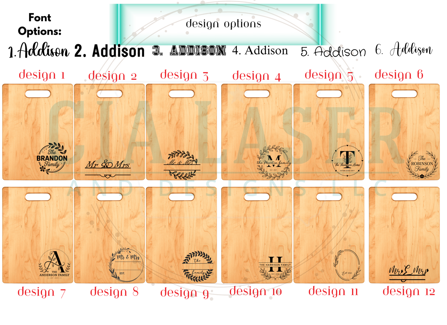 Maple Cutting Board Rectangular Laser Engraved Personalized