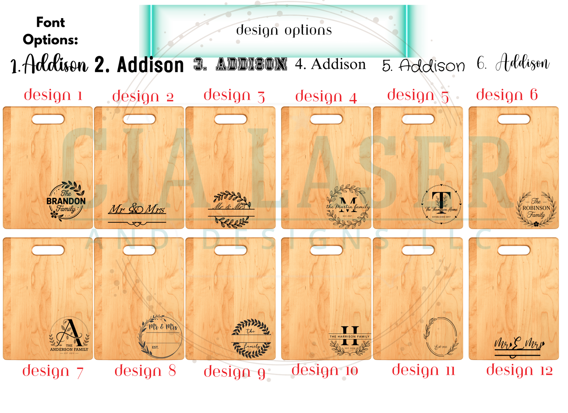 Maple Cutting Board Rectangular Laser Engraved Personalized