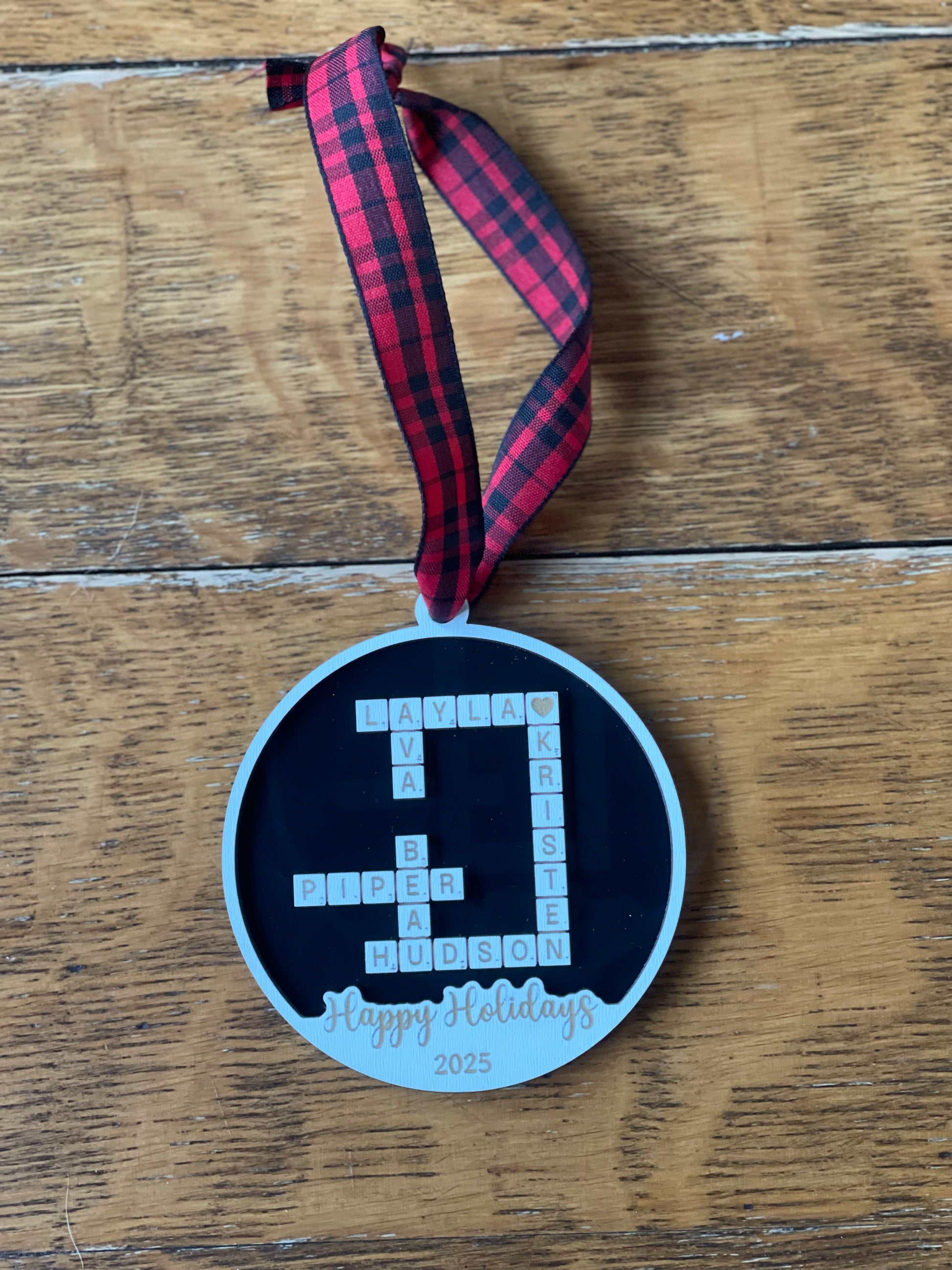 Personalized crossword puzzle Christmas Ornaments