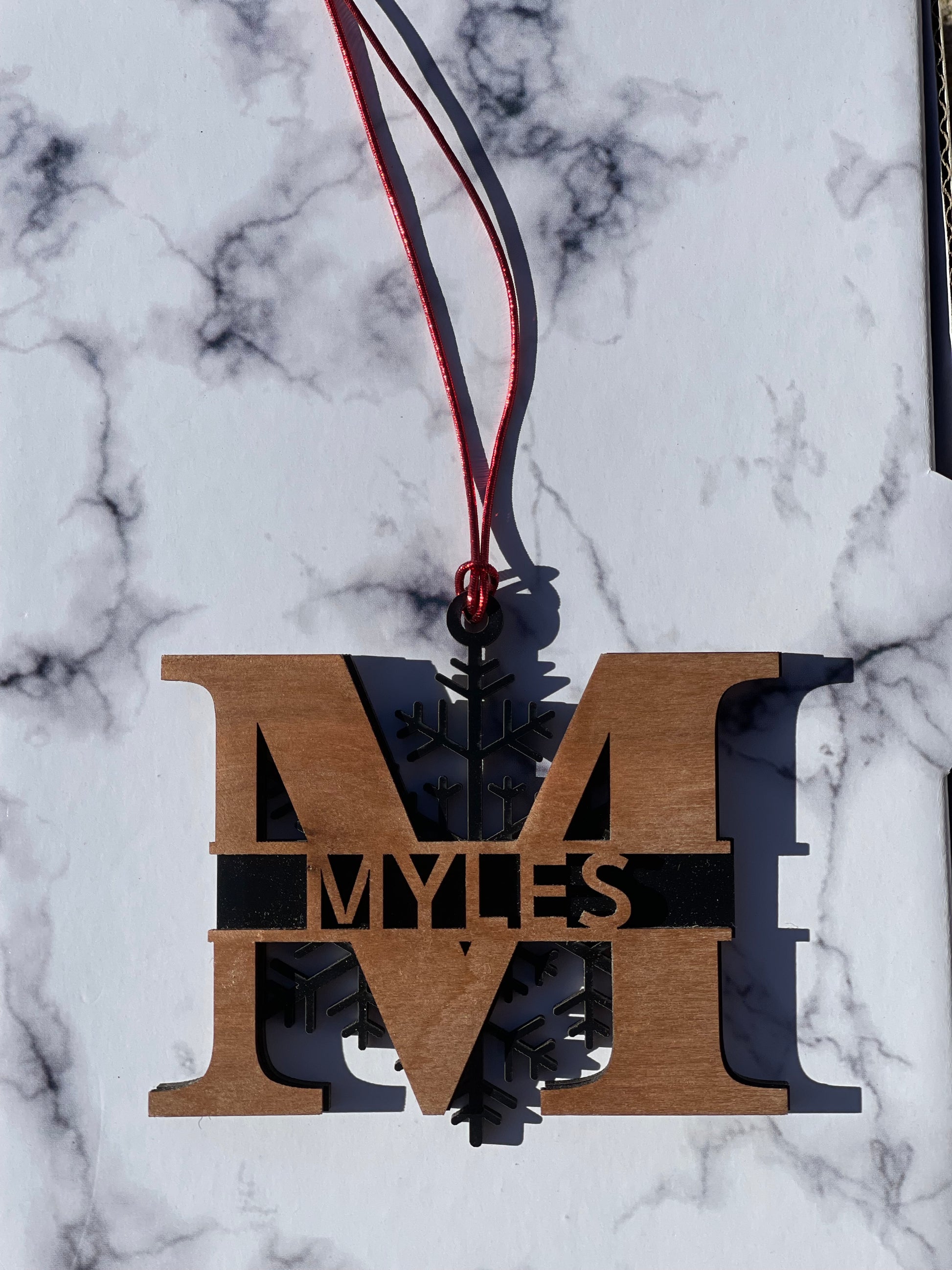 Personalized 3D Snowflake Laser Cut & Name Christmas Ornaments – Customizable Baltic Birch Keepsakes Copy