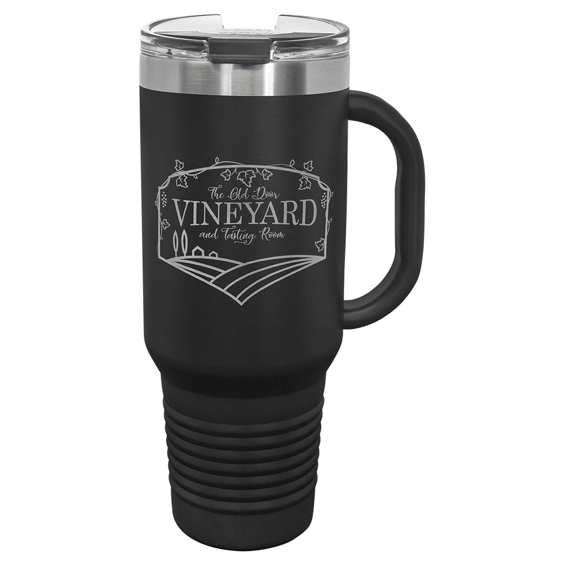 Personalized 40oz Tumbler with Handle & Straw, Laser Engraved Stainless Steel Tumbler, Custom Name Monogram initial Tumbler,
