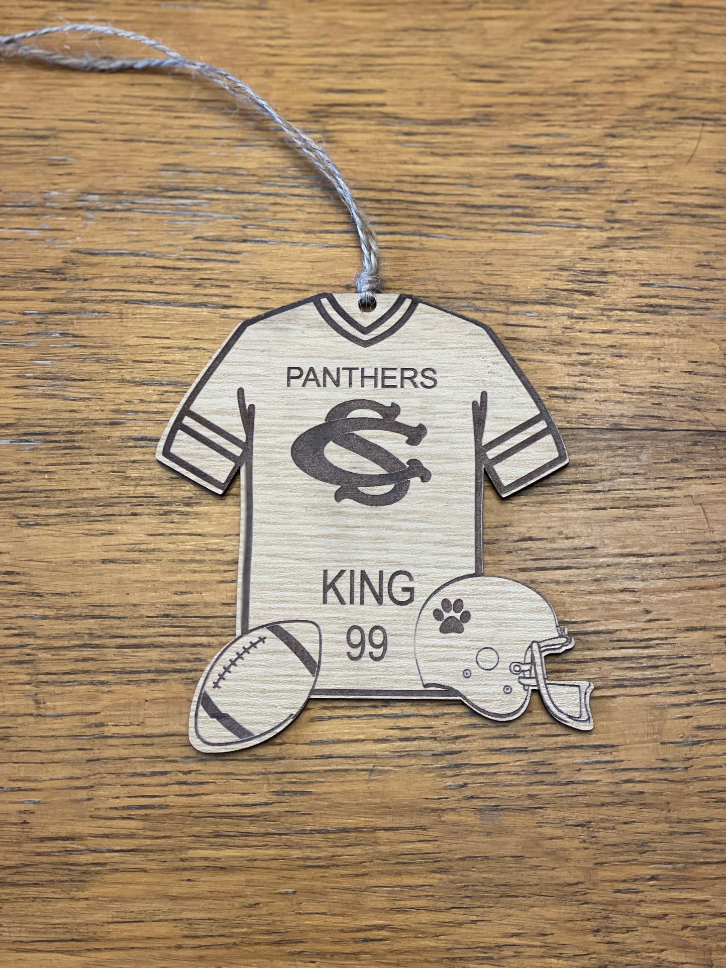 Personalized High School Sports Christmas Ornaments: Custom Wood Laser Cut Designs