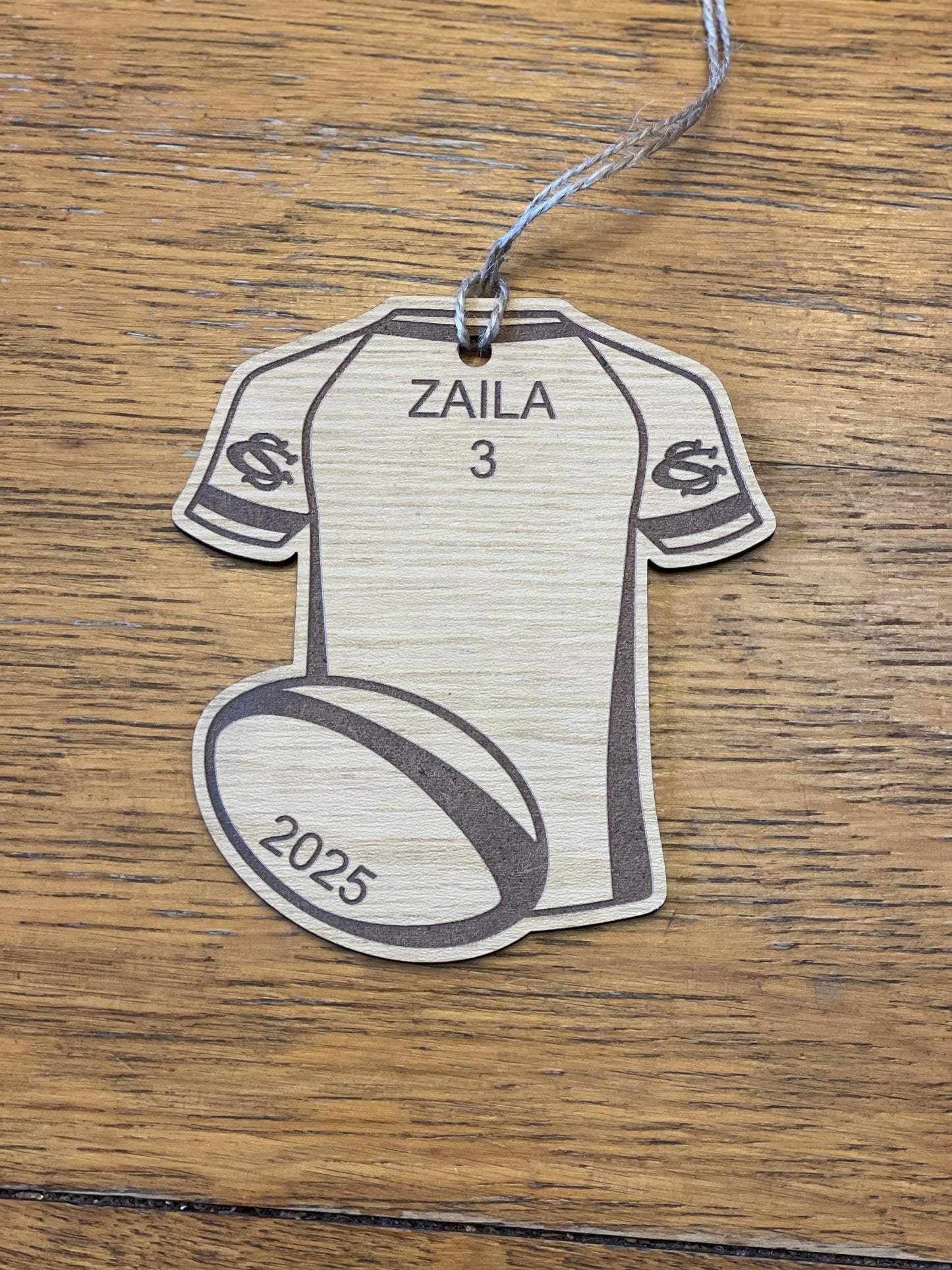 Personalized High School Sports Christmas Ornaments: Custom Wood Laser Cut Designs