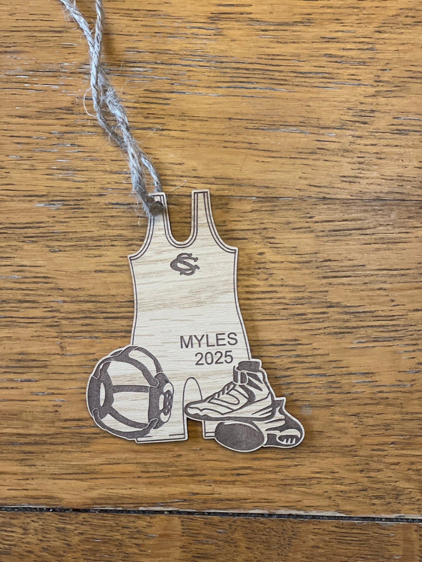 Personalized High School Sports Christmas Ornaments: Custom Wood Laser Cut Designs