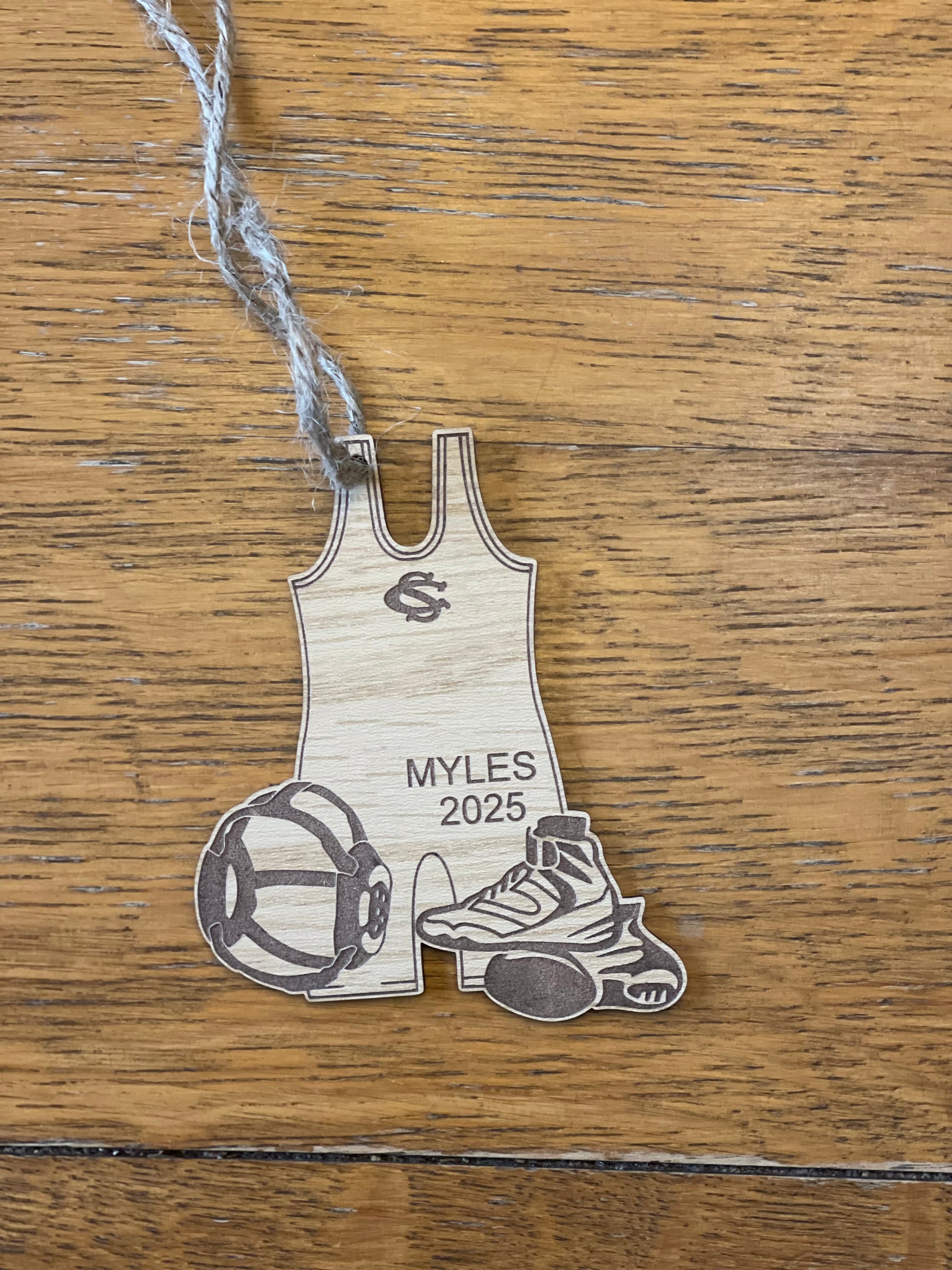 Personalized High School Sports Christmas Ornaments: Custom Wood Laser Cut Designs